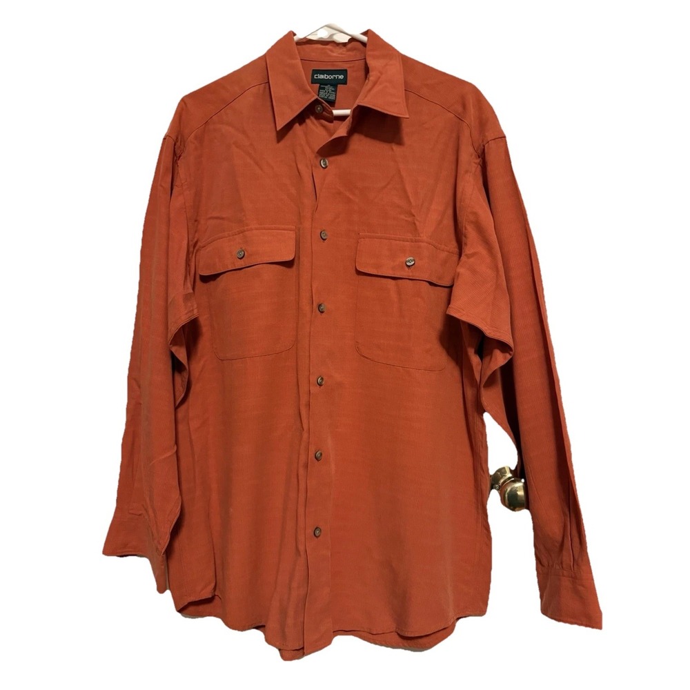 Men's 100% Rayon Claiborne Button Up Shirt.‎ Size medium,